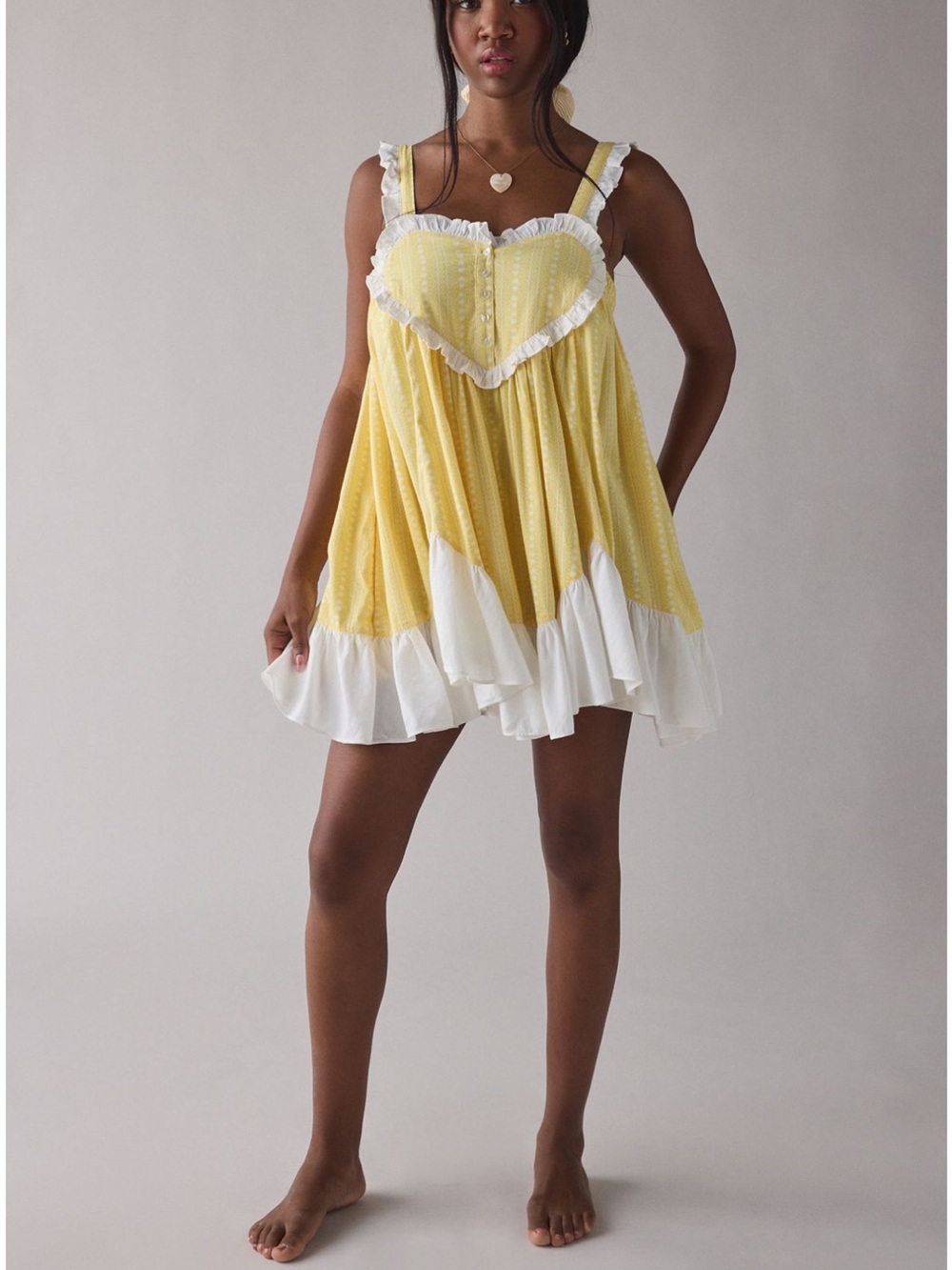 Urban Outfitters Baby Doll Ruffle Lounge Dress - Picture 3 of 7